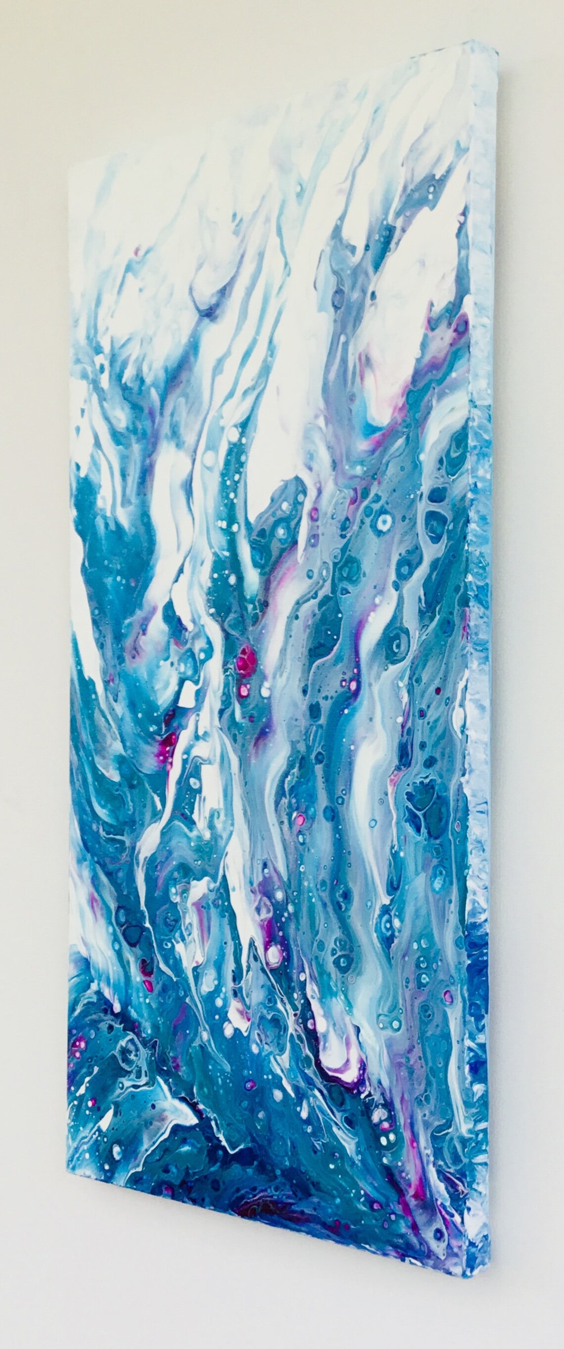 Original Abstract Acrylic Liquid Pouring Painting on Stretched Canvas