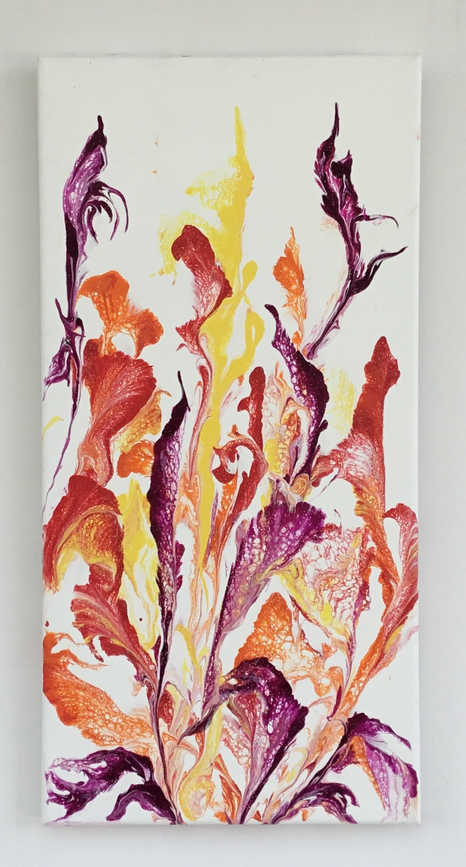 Original Abstract Acrylic Liquid Pouring Painting/string Technique/wall