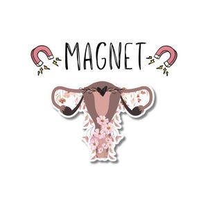 Pink Floral Uterus Magnet | Fridge Art | Kitchen Decor | Functional Decor | Gift Ideas