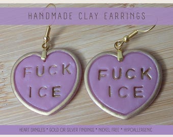 Fck Ice Clay-oorbellen | Handgeschilderde oorbellen