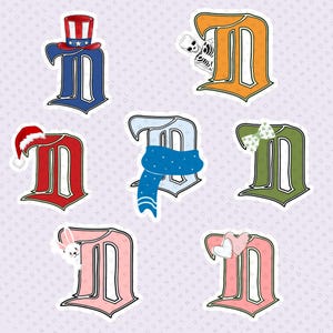 Detroit Holiday Sticker Collection | Water Bottle Stickers | Tumbler Stickers | Waterproof Stickers | Vinyl Stickers