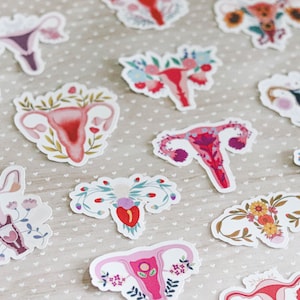 16 ct. Uterus Vinyl Sticker Pack | Waterproof Stickers | Laptop Stickers | Tumbler Stickers | Water Bottle Stickers (NEW OPTIONS)