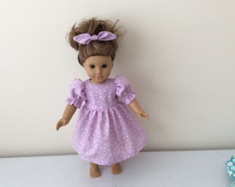 AG Doll Dress With Hair Bow.  18” Doll  Dress. My Life Doll Dress