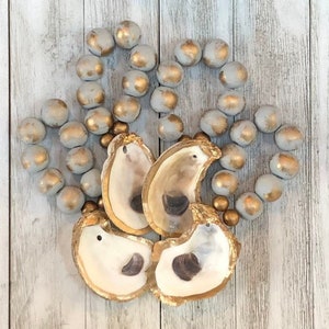 Oyster Shell Napkin Rings, Coastal Napkin Holders, Beach House Decor, Beach Wedding Decor, Nautical Themed Gifts, Coastal Decor