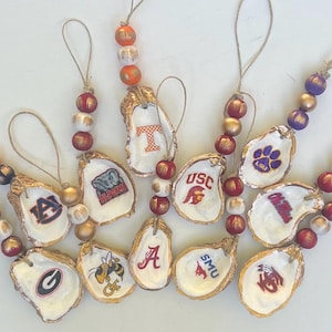 College Ornaments, Graduation Gift, Custom College Gift, Custom College, Oyster Shell Ornament