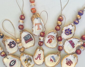 College Ornaments, Graduation Gift, Custom College Gift, Custom College, Oyster Shell Ornament