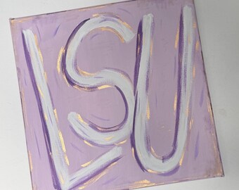 Custom College Name Hand-Painted Canvas, Graffiti Style Wall Art, University Dorm Decor, Personalized Campus Gift