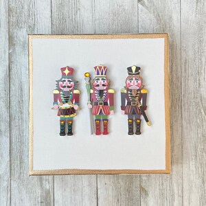 Nutcracker Soldiers on Small Canvas, Small Holiday Wall Art, Nutcracker Wall Art, Nutcracker Ballet Gift