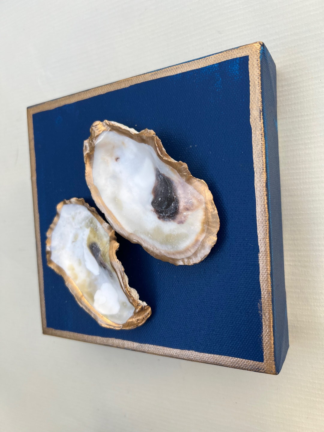 Oyster Shell Art, Coastal Wall Art, Oysters on Canvas, Beach Themed