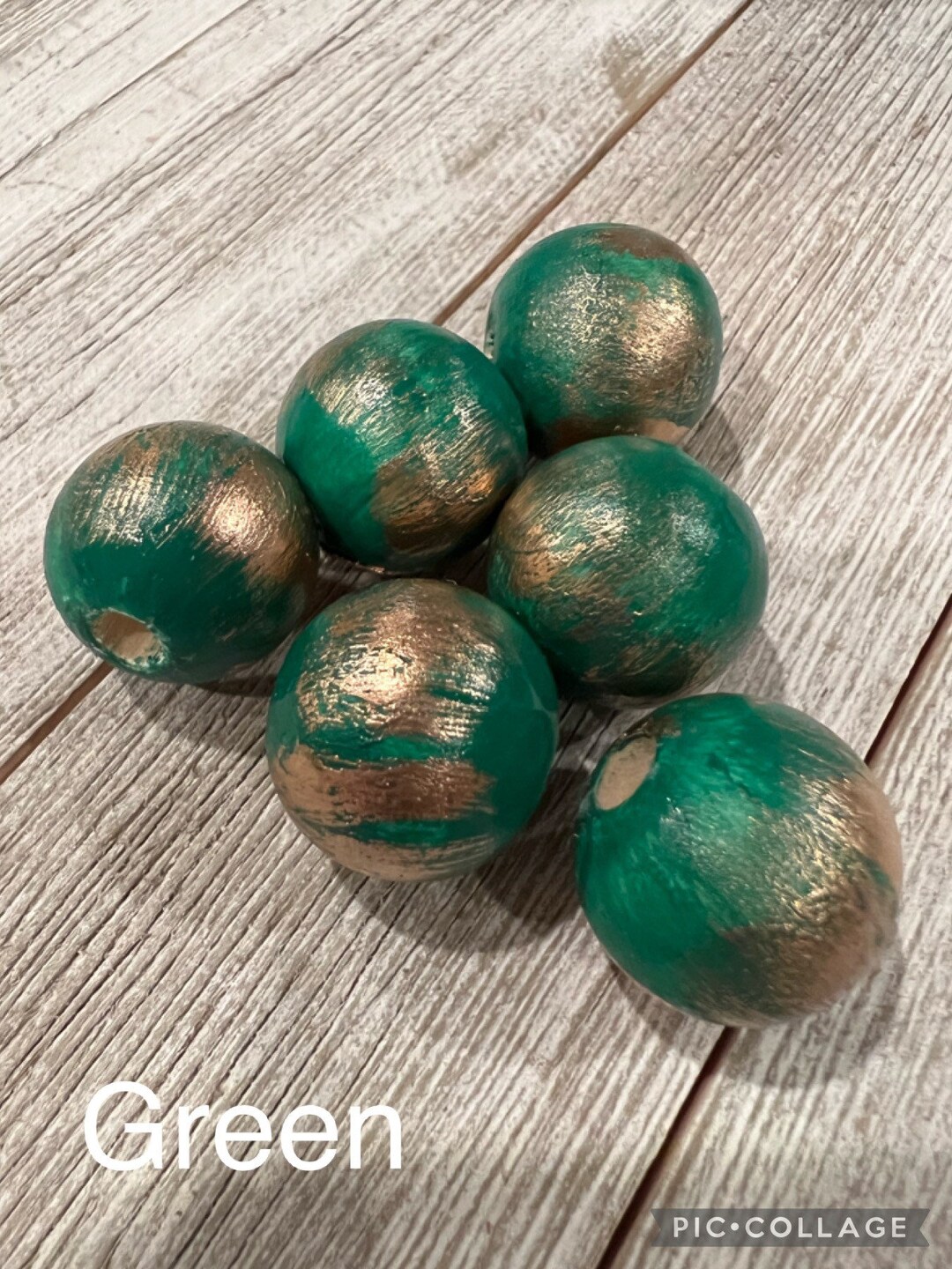 Painted Wooden Beads for Crafts, Craft Supplies, Hand Painted Beads