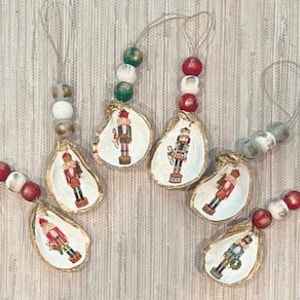 Oyster Shell Christmas Ornament: Hand-Painted Holiday Decor
