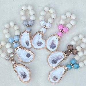 Easter Napkin Rings, Oyster Shell Napkin Rings, Easter Dining Decor, Easter Tablescape