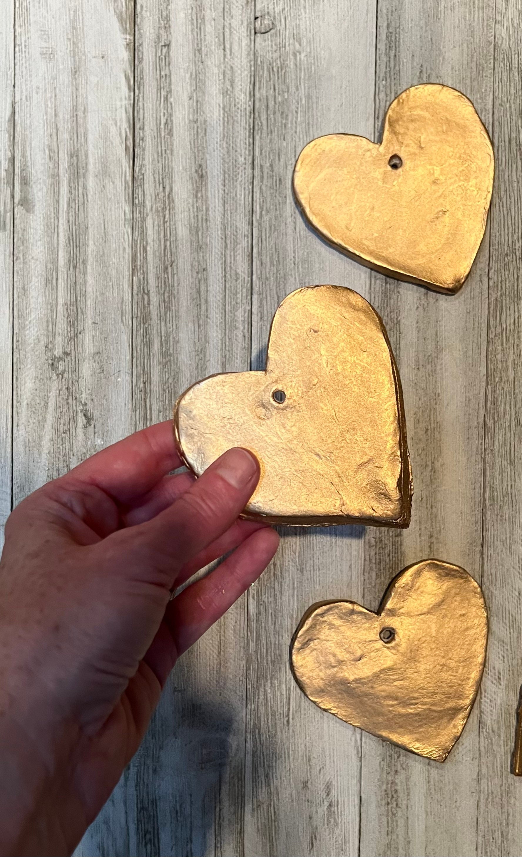 Gold Heart for Crafts, Hearts for DIY Projects, Bulk Heart Supplies for  Crafts, Heart Charm for Ornament, Heart for Garland 