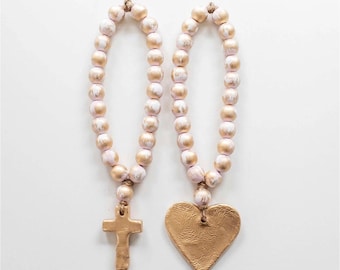 Blessing Beads with Cross, Baptism Gift