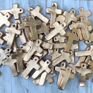 Handmade Gold Clay Crosses: DIY Craft Supplies
