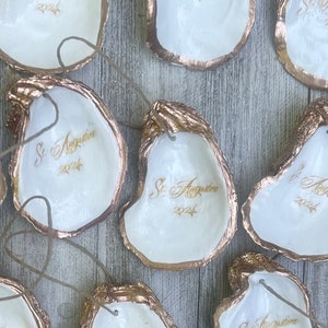 Custom Oyster Shell Ornament: Beach Wedding Favors, Coastal Mementos - Etsy