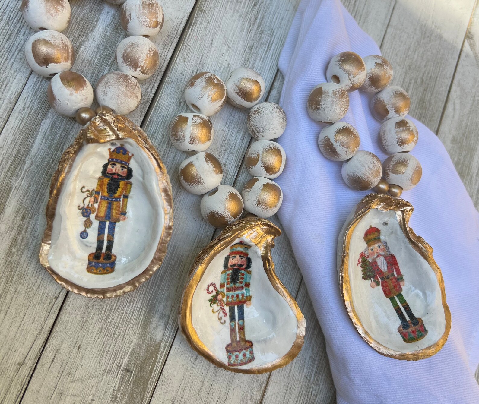 Nutcracker Napkin Rings Holiday Oyster Shell Napkin Rings Etsy