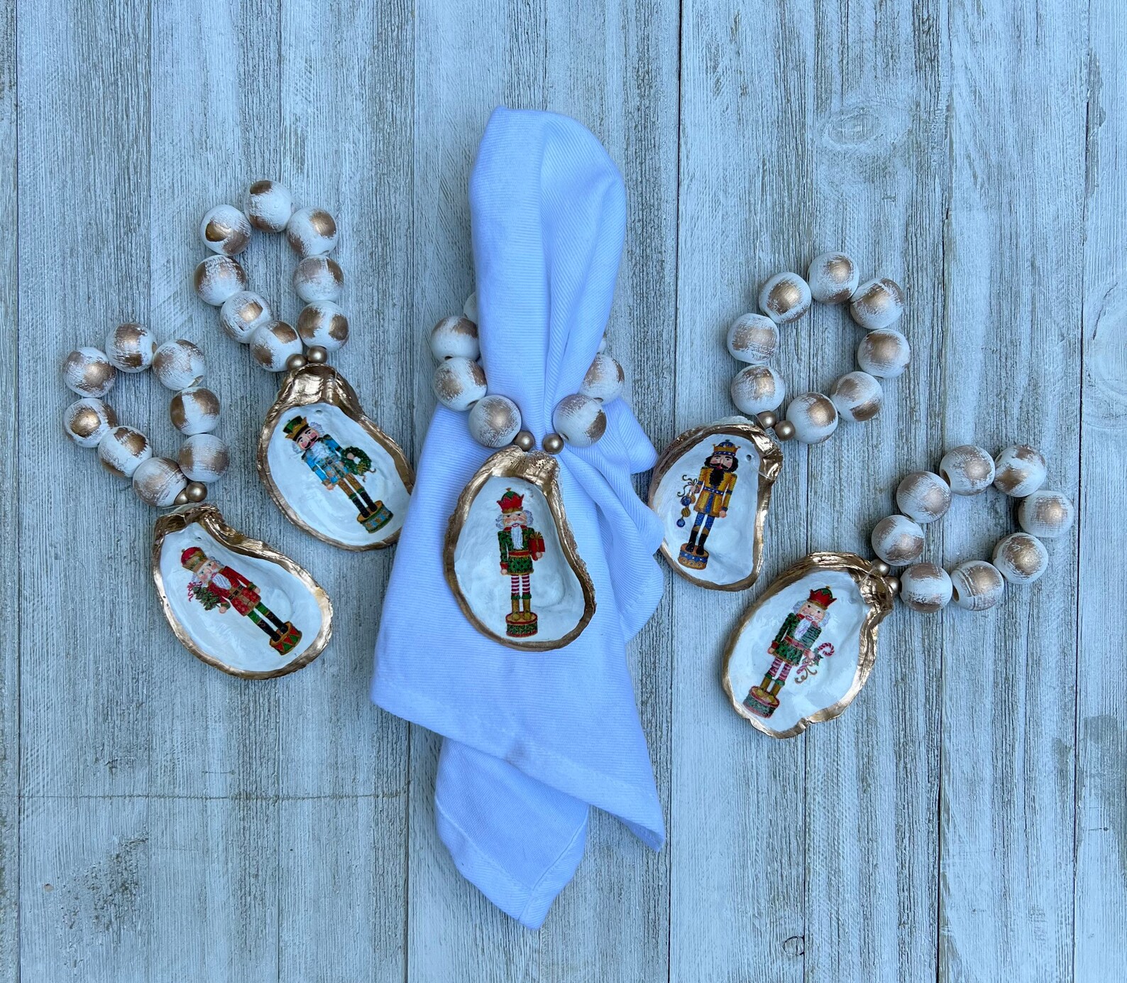Nutcracker Napkin Rings Holiday Oyster Shell Napkin Rings Etsy