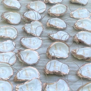 Custom Oyster Shell Ornament: Beach Wedding Favors, Coastal Mementos - Etsy
