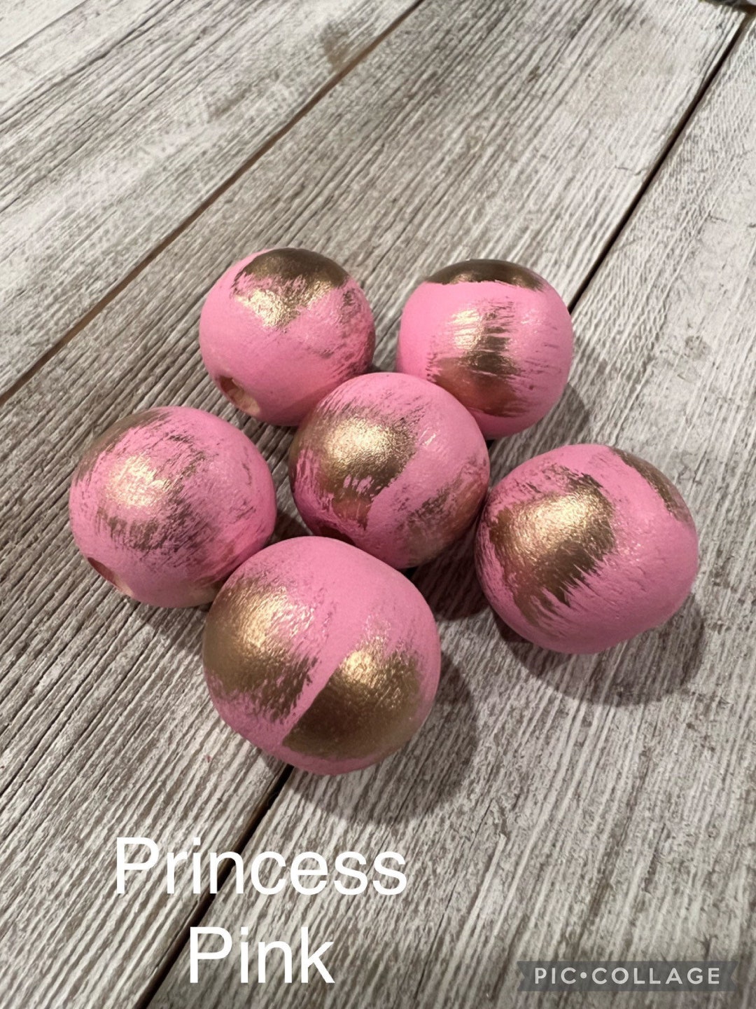 Wood Beads, Hand Painted Beads for Crafting, Painted Wooden Beads