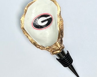 College Logo Wine Stopper, Oyster Shell Wine Stopper with College Logo, Custom College Wine Gift, College Graduation Gift Idea