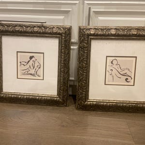 Two Framed Minimalist Art Sketch Prints