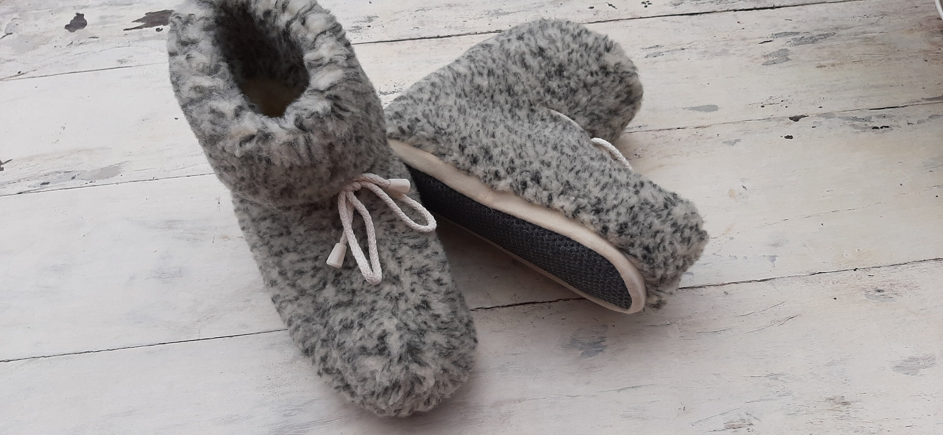 Warm Merino Wool Slippers Ladies Womens Mens Winter Grey | Etsy