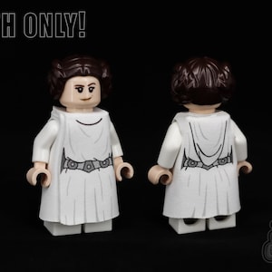 for LEGO Minifig Star Wars Princess Leia Organa Custom White Cloth Dress Cape Hood Only ---NEW