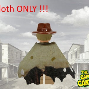for LEGO Cloth Only Wild Western Cowboy Lot of 1 Poncho  Cloth Ripped Damaged Detail -NEW