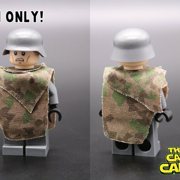 for LEGO Cloth Only World War 2 WW2 WW1 German Splinter Camo Camouflage Poncho Cape Cloth Set Lot