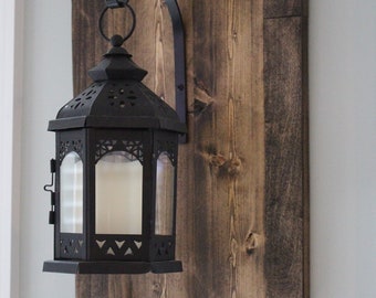 Pallet Wood Lantern Holder & Lantern