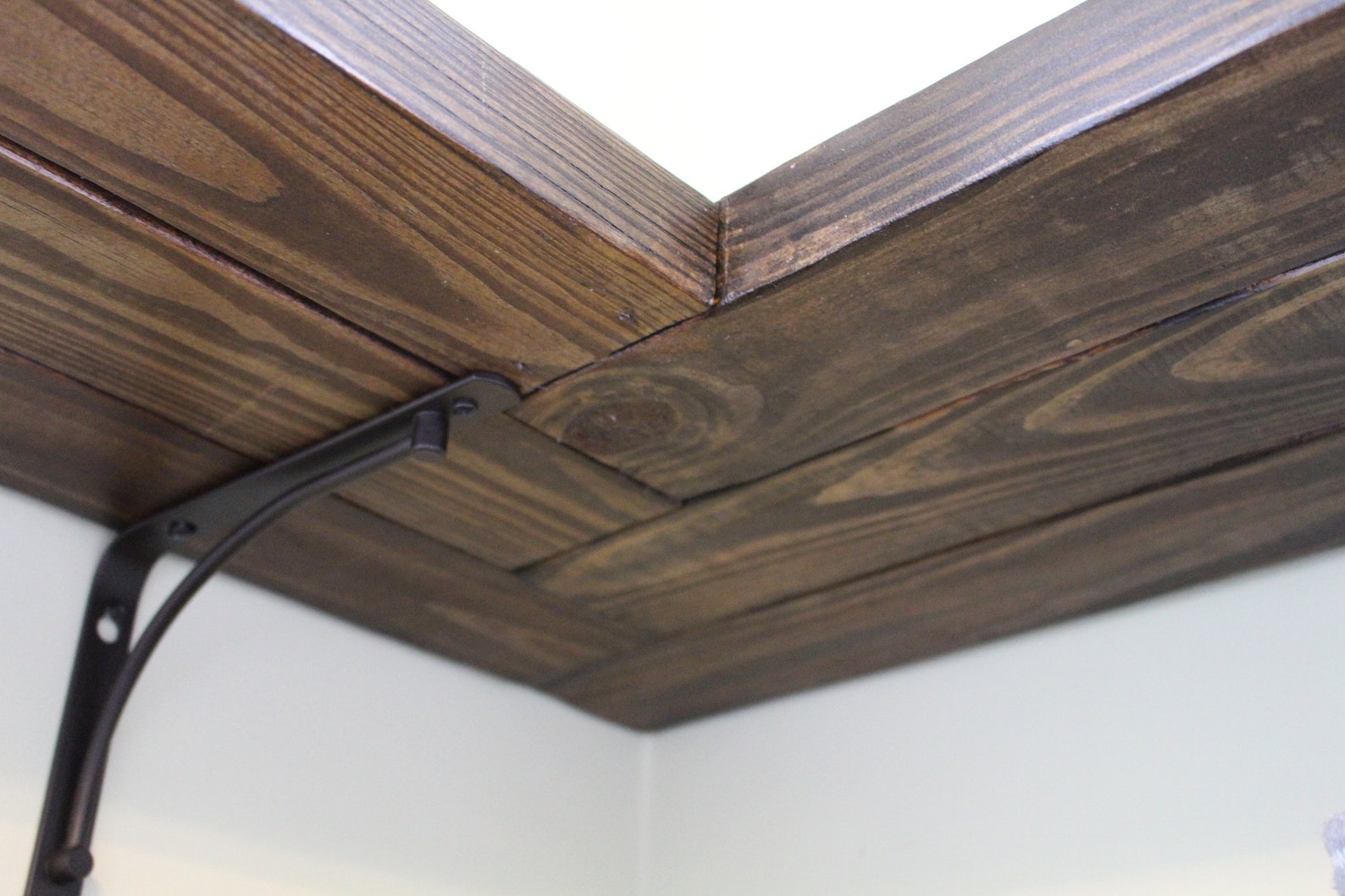 Corner Shelf W/ Herringbone Design Etsy