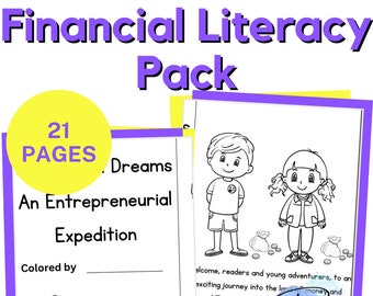 Financial Literacy for Kids Pack - Entrepreneur- Story, E-Book, Worksheets, Flashcards - Money Habits for Kids - Financial Literacy for Kids