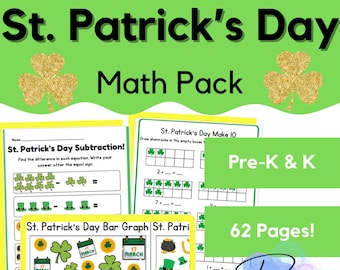 St. Patrick's Day Math Pack: 62pg Printable Worksheets (PDF)