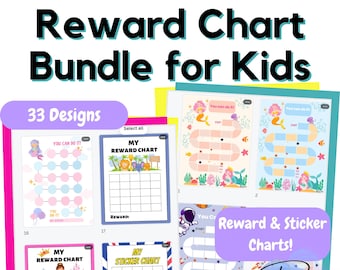 33 Designs Reward & Sticker Chart Bundle: Positive Reinforcement (Ready to Print!)