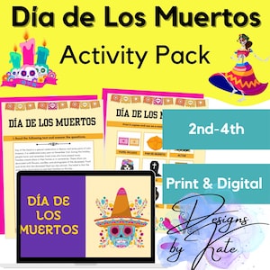 Día de Los Muertos Day of the Dead Activity Pack - Print & Digital Educational Pack - Hispanic Culture - Elementary- Homeschool