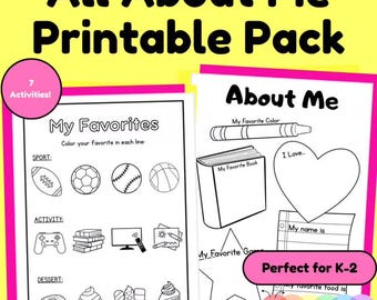 All About Me Activities | Printable Ice Breaker, K-2 (PDF)