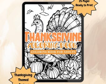 Livre de coloriage pour Thanksgiving : 25 pages de motifs d'automne (téléchargement PDF)
