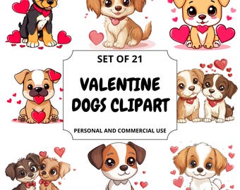 Alla hjärtans dag hund clipart | Valp PNG (Kommersiellt bruk)