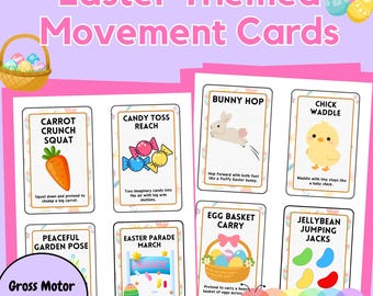 Easter Movement Cards: Gross Motor Skills Activity (Printable)