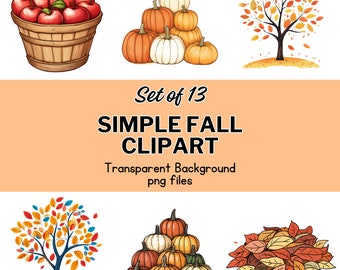 Fall Clipart Set: Pumpkins, Apples, Leaves (Commercial Use PNG)