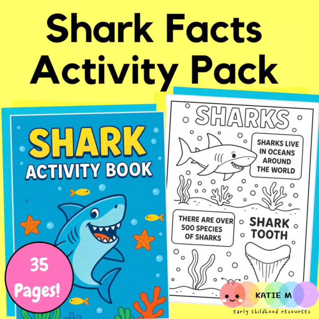 Shark Facts Activity Pack for Kids: 30+ Printable Pages (PDF Download ...
