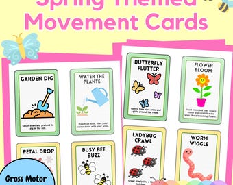 Spring Movement Cards: Gross Motor Skills Activity (Printable)