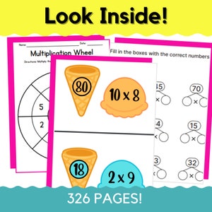 Multiplication Mastery BUNDLE 326 Pages Facts 0-10, Games, Printables, Flashcards, Worksheets Elementary Math Homeschool Support zdjęcie 4