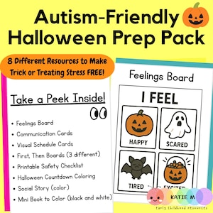 Autism Halloween Trick-or-Treat Toolkit | Visual Schedule, Social Story, Sensory-Friendly Supports & Printable Cards