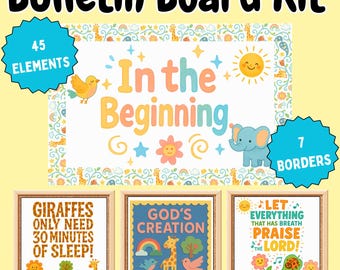 Gods Creation Bulletin Board Kit | Bible Classroom Decor | Sunday School (PDF Download)