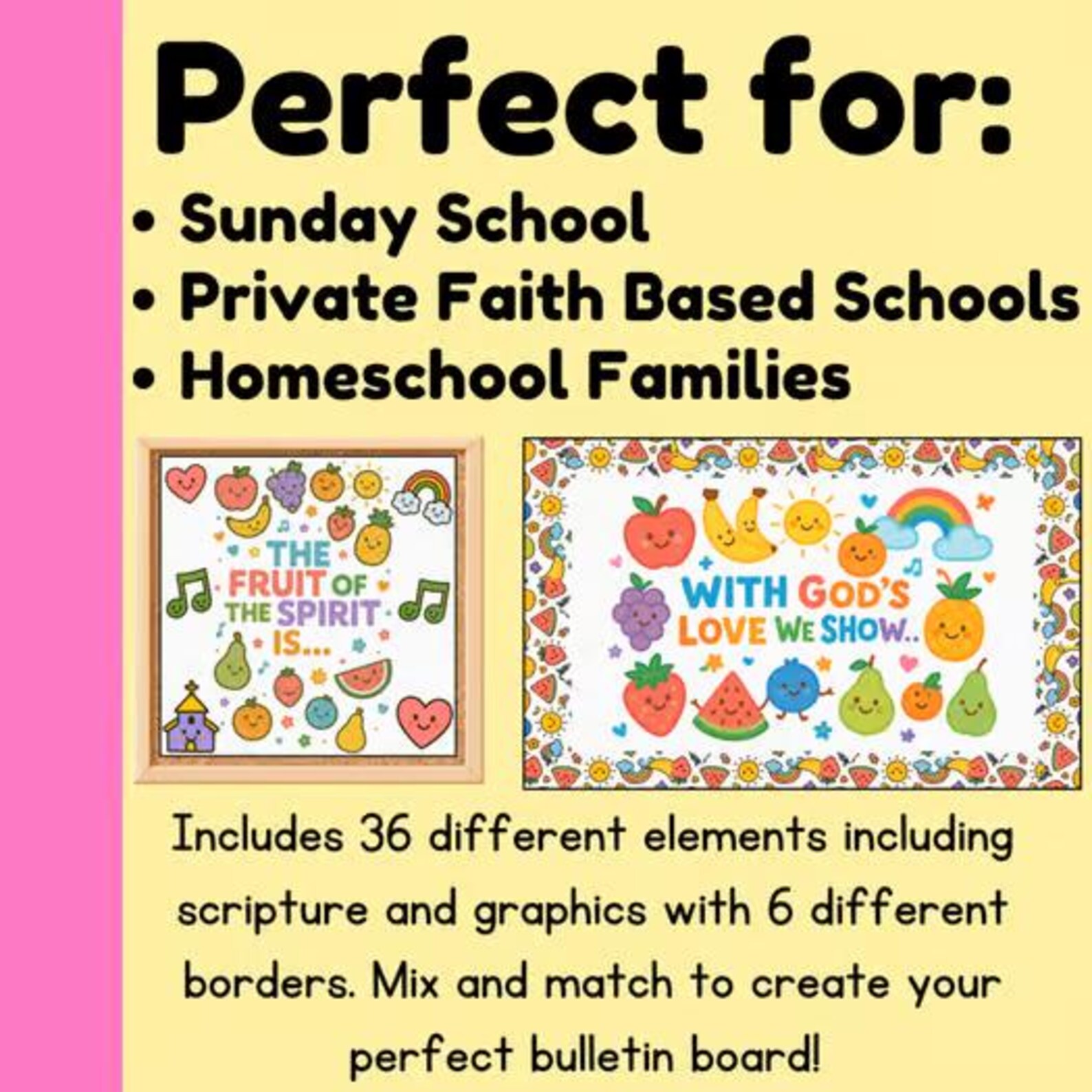 Fruit of the Spirit Bulletin Board Kit: Christian Classroom Decor (PDF ...