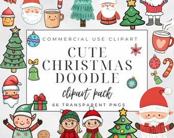 Christmas Doodle Clipart | 66 PNG Designs, Commercial Use