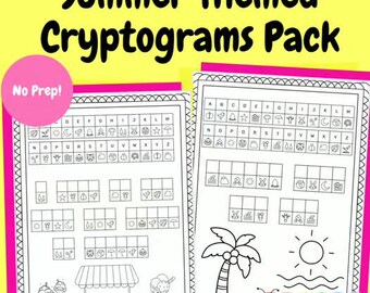 Summer Cryptogram Puzzles: Literacy & Problem Solving (Printable Pack)