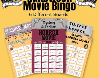 Halloween Movie Bingo: 6 Genre Boards (Digital Download)